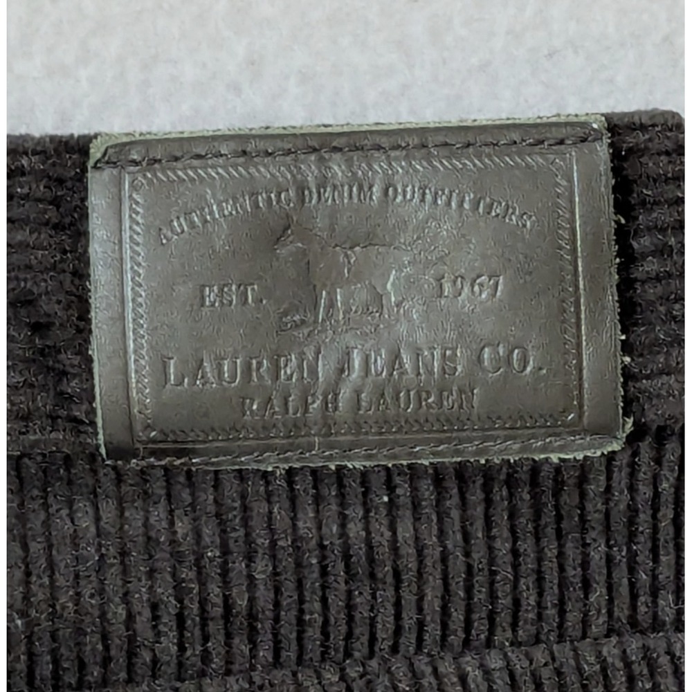 Lauren Jeans Co Corduroy Pants Womens 14P Black Stretch Classic Straight Leg - Picture 7 of 9